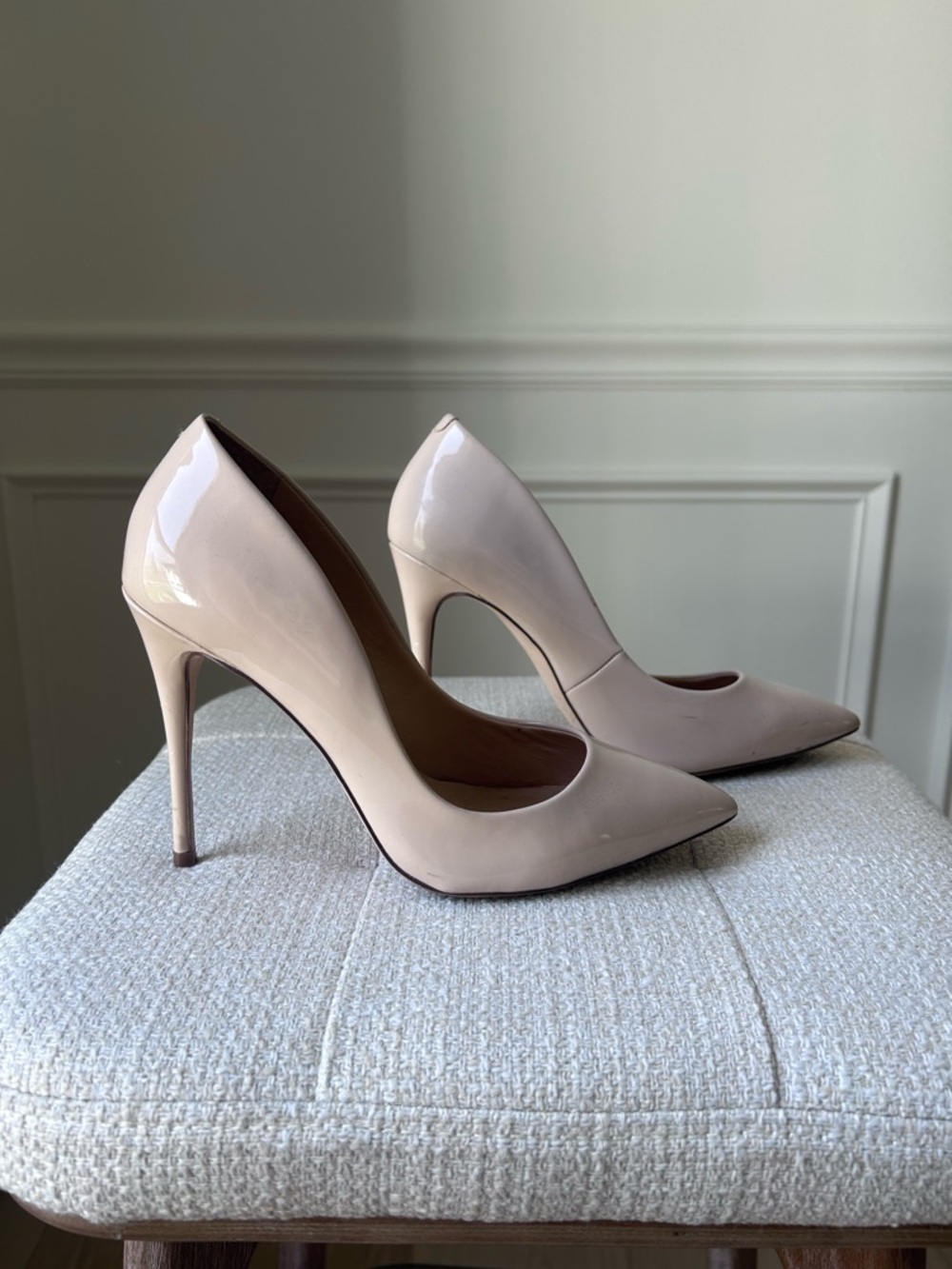 STEVE MADDEN Blush Pointed-Toe Leather Pumps - Picture 2 of 6